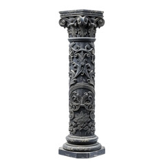 Wall Mural - Antique Gothic Column. beautifully ornate gothic pillar. fantasy element. isolated on white background or transparent background. png cutout