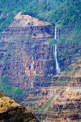 Sticker - Waipoo Waterfall, Waimea Canyon, Island of Kauai, Hawaii, United States