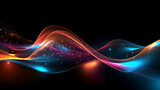 Blurry glowing wave and neon lines abstract,,
Abstract Multicolor Wavy Line of Light on Dark Background Vector Pro Vector