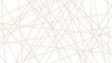 Abstract Luxury Gold Geometric Random Chaotic Lines. Random Geometric Line Pattern On A Transparent Background. Random Chaotic Lines Abstract Geometric Patterns Of Modern Design.	