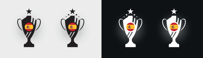 Spain trophy pokal cup football champion vector illustration