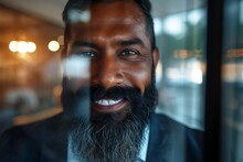 A Man With A Beard Smiling