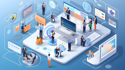 Isometric, developer working software solutions can streamline processes, automate tasks, and enable effective collaboration with SMEs ultimately contributing to their growth and success.
