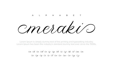 Elegant alphabet letters font and number. Classic Lettering Minimal Fashion Designs. Typography fonts regular uppercase and lowercase. vector illustration