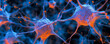 illustration of nerve cell, cells, neuronal receptor of the nervous system
