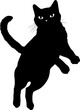 © Emil - cat jumps silhouette, vector, animal, pet. AI generated illustration