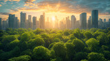 Fototapeta Kwiaty - Modern eco-friendly sustainable city
