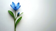 AI Generated Illustration Of A Close-up Of A Bluebell Flower Against A Pristine White Background