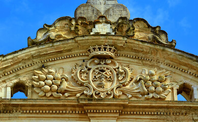 Wall Mural - Baroque details of the Mother Church of Saints Peter and Paul Galatina Lecce Italy