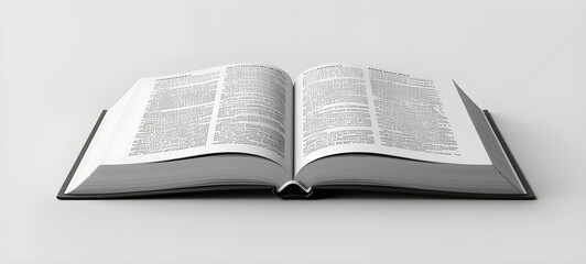 Spread of a book on a white background. Mockup