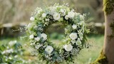 Elevate your space! A wreath crafted from eustoma and gypsophila flowers brings a touch of sophistication and nature's beauty to any setting