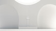 Białe tło z krzyżem - Wielki Post w kościele katolickim. Symbol Zbawienia - Jezus Chrystus.