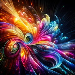 Wall Mural - abstract texture wallpaper and background with waves and curves in vivid colors. artistic pattern de