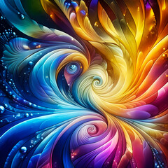 Wall Mural - abstract texture wallpaper and background with waves and curves in vivid colors. artistic pattern de