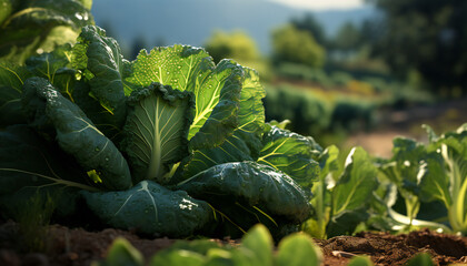 Wall Mural - Recreation of a cabbage in a field
