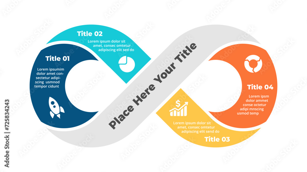 Infinity symbol infographic. Success concept. Startup business cycle ...