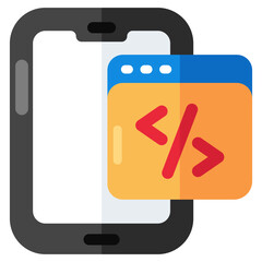 A premium design icon of web coding  