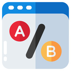 Wall Mural - Vector design of a/b test, colored icon