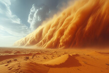 Approaching Sandstorm In The Desert