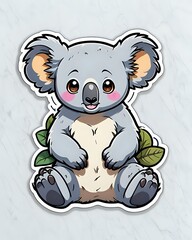  Illustration of a cute Koala sticker with vibrant colors and a playful expression
