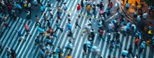 Asian People Aerial Mass Walking Backdrop Generative AI