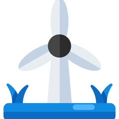 Wall Mural - Wind turbine icon, editable vector