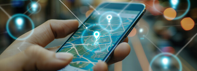 Canvas Print - Choosing which apps can access location information on a smartphone.