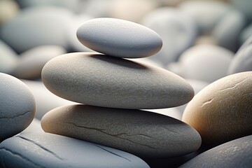 Wall Mural - A pile of rocks neatly stacked on top of each other. Suitable for various uses