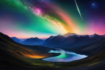 Wall Mural - Colorful and breathtaking astral landscape