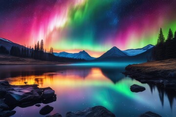 Wall Mural - Wonderful and vibrant galaxy theme