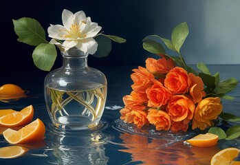 Canvas Print - Beautiful still life with water