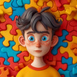Autism illustration, Generative AI