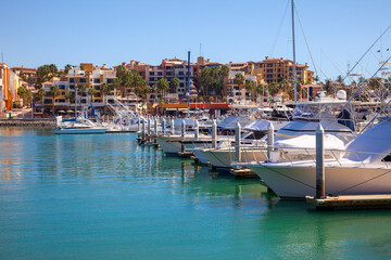 Wall Mural - Boat Marina and Mall in Downtown Cabo San Lucas, Mexico