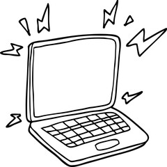Wall Mural - cartoon laptop computer