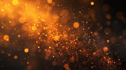 Wall Mural - orange luxury glitter and bokeh particles, orange bokeh background, holiday festival background