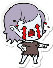 Wall Mural - sticker of a cartoon crying vampire girl