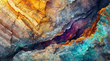 Canvas Print - uranium deposits , close up macro view, natural beauty of these geological formations.