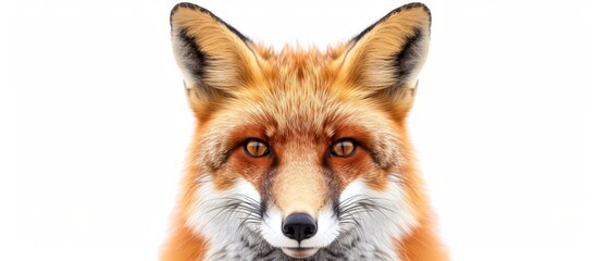 Sticker - Isolated red fox head on white background.