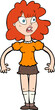 cartoon pretty girl with shocked expression