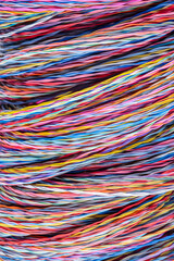 Wall Mural - Colorful electrical cable wire background texture