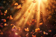 © forenna - photo of falling petals backlit by the warm glow of the setting sun, creating a magical and ethereal atmosphere
