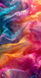 Abstract colorful tulle background, bold colors with sequins.