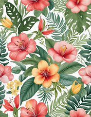  Beautiful Watercolor floral artwork, wallpaper, tropical flowers art, flower art, Illustrations. 