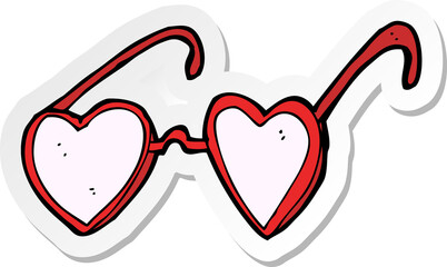 Sticker - sticker of a cartoon heart glasses