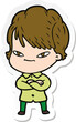 © lineartestpilot - sticker of a cartoon happy woman