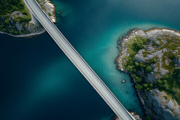 Wall Mural - Aerial View of Bridge Over Water