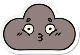 Fototapeta  - sticker of a cute cartoon storm cloud