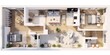 minimalistic design Floor plan of a house top view 3D illustration