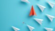 © buraratn - Group of paper plane in one direction and with one individual pointing in the different way. Business concept for new ideas creativity and innovative solution.