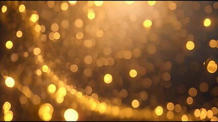 Wall Mural - Abstract motion background shining gold particles Gold glitter background with sparkle shine light confetti Shimmering Glittering Particles With Bokeh Seamless 4K loop video 3d animation